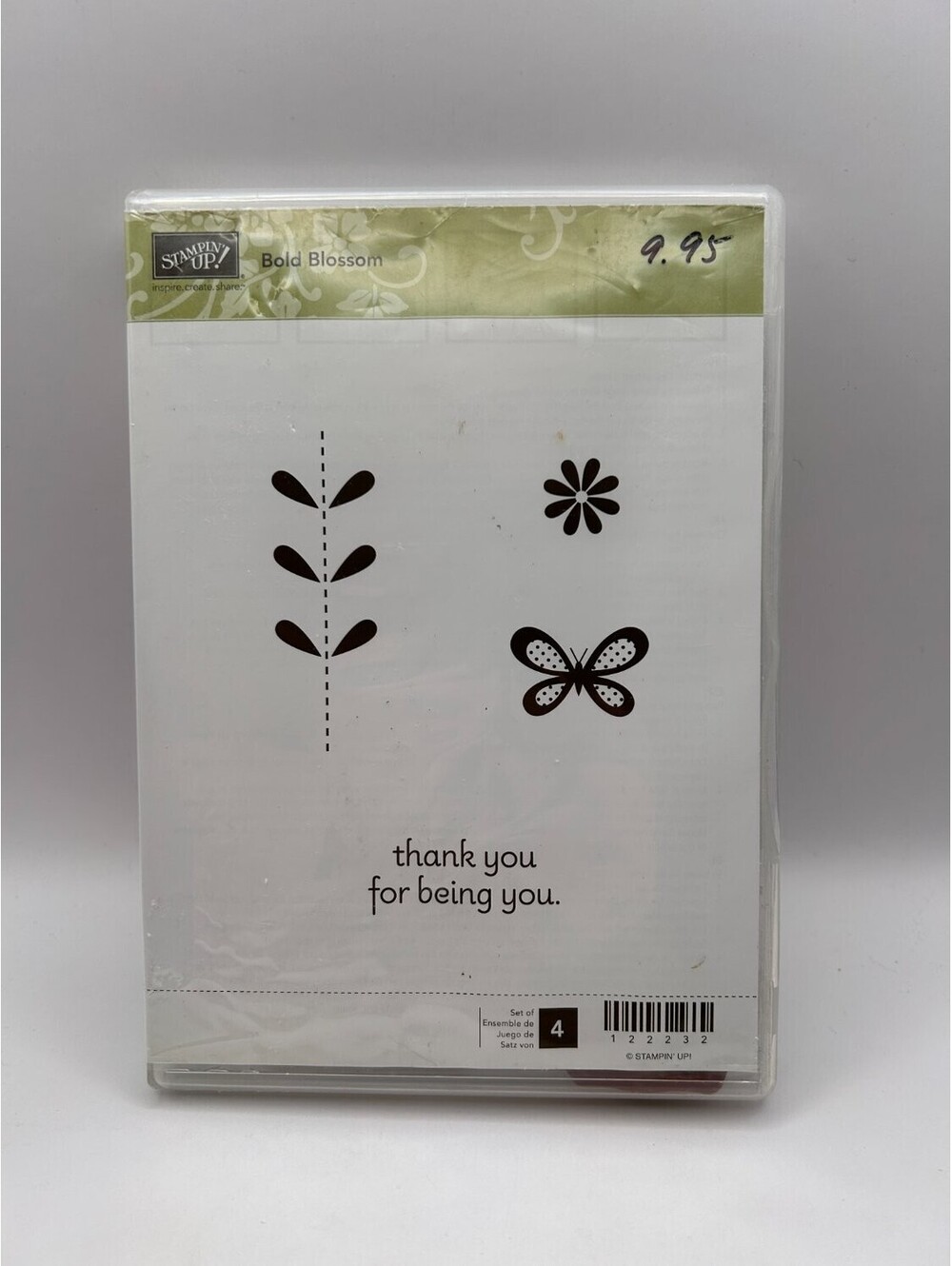 Stampin' Up! Bold Blossom 122232 Clear Mount Rubber Stamp Set 4pc New